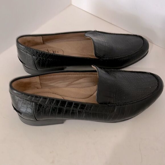 Life Stride Soft System Black Croc Embossed Loafers Size 6 - Picture 3 of 5